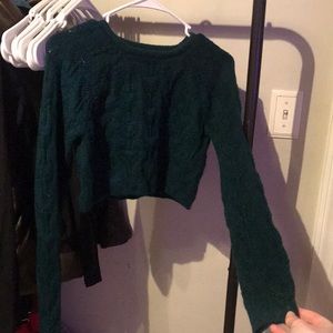 Emerald green crop sweater